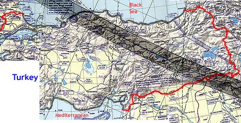 Map 99 Eclipse through Turkey